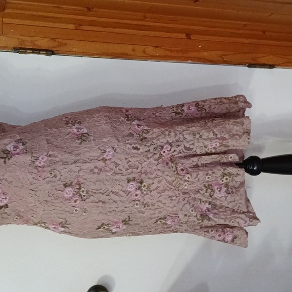 Sexy Lace floral pink backless dress - Picture 3 of 15